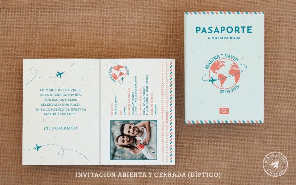 invitaciones de boda pasaporte, invitaciones viajeras